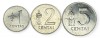 LITUANIA lot / set : 1 + 2 + 5 Centas 1991 , km 85 + km 86 + km 87 , a UNC, Europa, Aluminiu