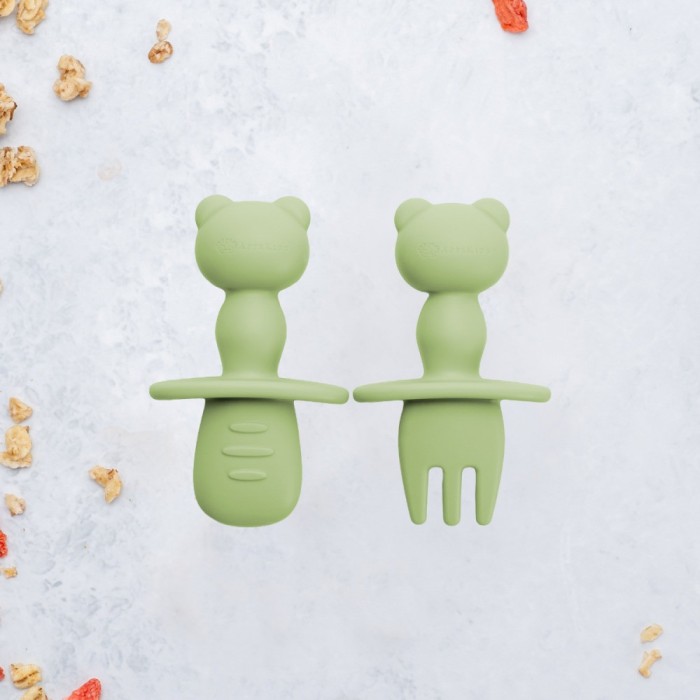 Set Tacamuri din silicon, AppeKids, The Little Bear - Bubble Beige
