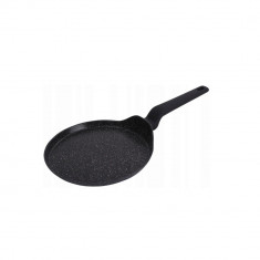 Tigaie pentru clatite, din aluminiu turnat, marmorata, neagra, 24cm, Klausberg