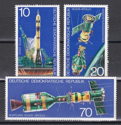 Germania RDG 1975 - Cooperarea Spațială Americo-Sovietică, MNH foto