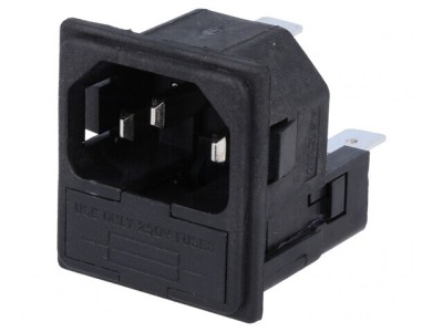 Conector Alimentare AC 10A 250V IEC 60320 Soclu Tată foto