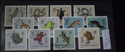 TS23 - Timbre serie Polonia - 1963 Amfibieni si reptile foto