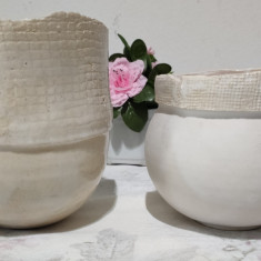 Doua vaze buchetiere, ceramica artistica anii 70, Irmgard Huckmann -