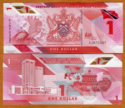 !!! TRINIDAD-TOBAGO - 1 DOLAR 2020 - P NEW - UNC / POLIMER / SERIA AY foto