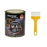 Vopsea email anticoroziva 3 in 1 rosu 250 pentru metal 750g, direct pe rugina, pe baza de apa Breckner Germany