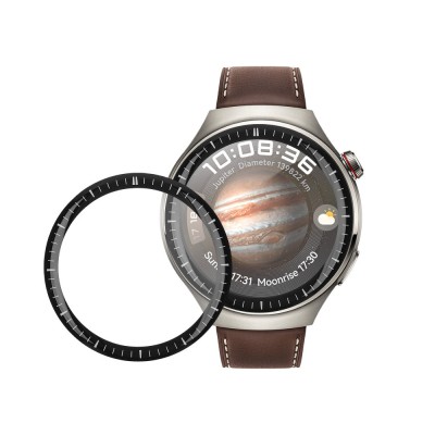 Set 2 Folii de protectie Kwmobile pentru Huawei Watch 4 Pro, Transparent/Negru, Polimer, KWM000024VZ001C foto