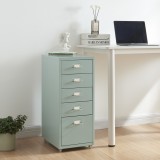 Dulap birou Kokar 69x28x41cm verde menta mobil cu 5 sertare [en.casa] HausGarden Leisure