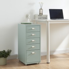 Dulap birou Kokar 69x28x41cm verde menta mobil cu 5 sertare [en.casa] HausGarden Leisure foto