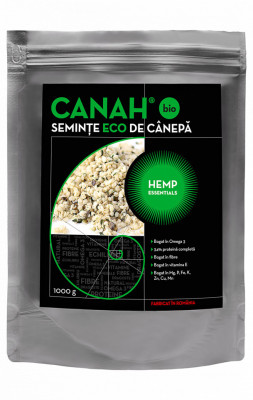 SEMINTE DECORTICATE DE CANEPA ECO 1000gr CANAH foto