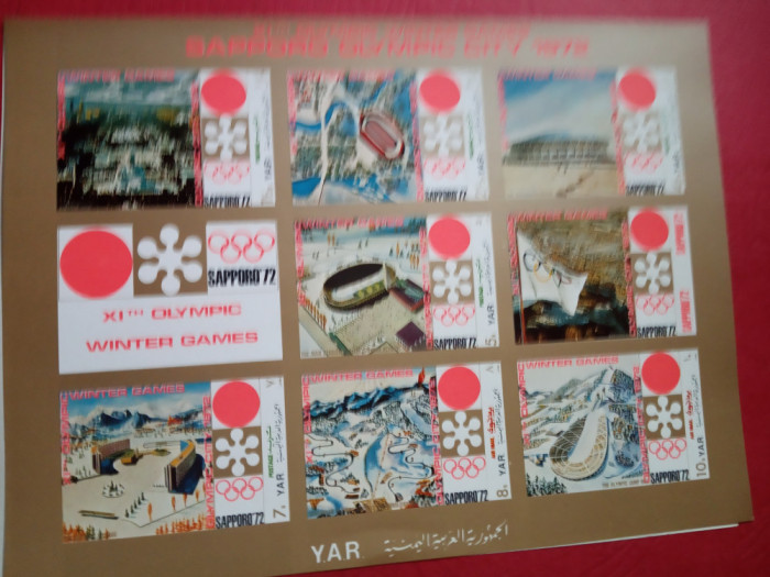 YEMEN, SAPPORO OLYMPIC CITY 1972 - BLOC MNH IMPERF.