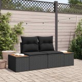 VidaXL Canapea de grădină Negru 184 x 62 x 85cm poliratan 42006818