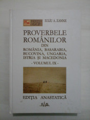 PROVERBELE ROMANILOR - IULIU ZANNE - volumul IX foto