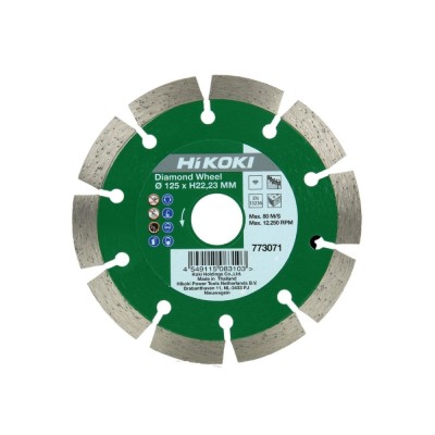 Disc diamantat, cu segmente, pentru debitare beton / zidarie, Hikoki 773071, 125 x 22.2 x 2 mm foto