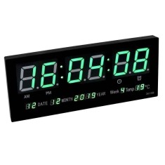 Ceas digital de perete cu afisaj termometru, calendar si LED verde