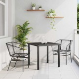 vidaXL Set de masă pentru grădină 3 pcs Negru poliratan 3380890