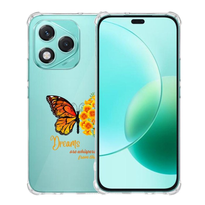 Husa antisoc pentru honor 400 lite - airbag tpu, col&Egrave;uri ranforsate- butterfly galben