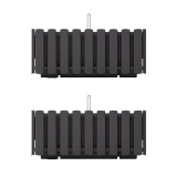 Set 2 jardiniere decorative cu suport metalic, sistem irigare,​​​​​​​ antracit, 38x18x16.2 cm, Boardee Fencycase W
