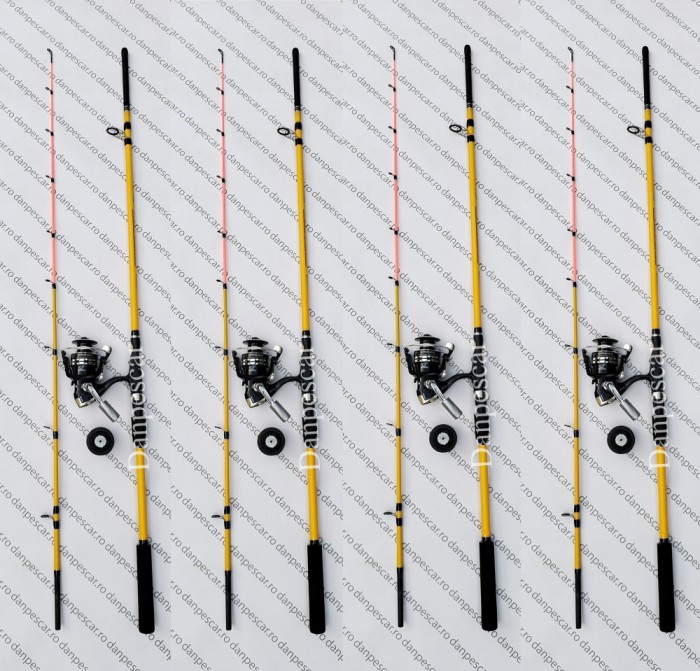 SET 4 Lansete PROFL DUAL FORCE tip Feeder 2,10m + 4 Mulinete SAIMINO X4000