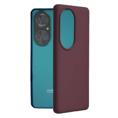 Husa Cover Silicon Slim Mat pentru Huawei P50 Visiniu foto