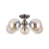Cumpara ieftin Candelabru Klausen Vega 5 Essential Bronz Antichizat Sticla 50x20 cm, Corp Iluminat Clasic 5x E27 pentru Living, Dining Elegant, Design Vintage