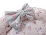 Baby nest din cocos Dancing Bunny grey - pink, MyKids