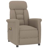 vidaXL Scaun de masaj cu pernă Gri taupe 70.5 x 96.5 x 95 cm țesătură