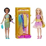 Cumpara ieftin Set papusi Disney Princess, Jasmine si Rapunzel cu garderoba