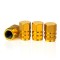 Set 4 capace ventil auto universale, model hexagon, aluminiu, galben, compatibile masina, bicicleta, motocicleta
