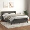 vidaXL Pat box spring cu saltea, gri &icirc;nchis, 140x200 cm, catifea 3130842