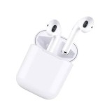 Casti wireless I9s, cu microfon incorporat, control volum, incarcare rapida, bluethooth, carcasa de incarcare, alb