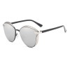 Ochelari de Soare Cat Eye Mirror Silver, Polarizați, Include Toc, Săculeț și Lavetă de Curățare, Protecție UV400