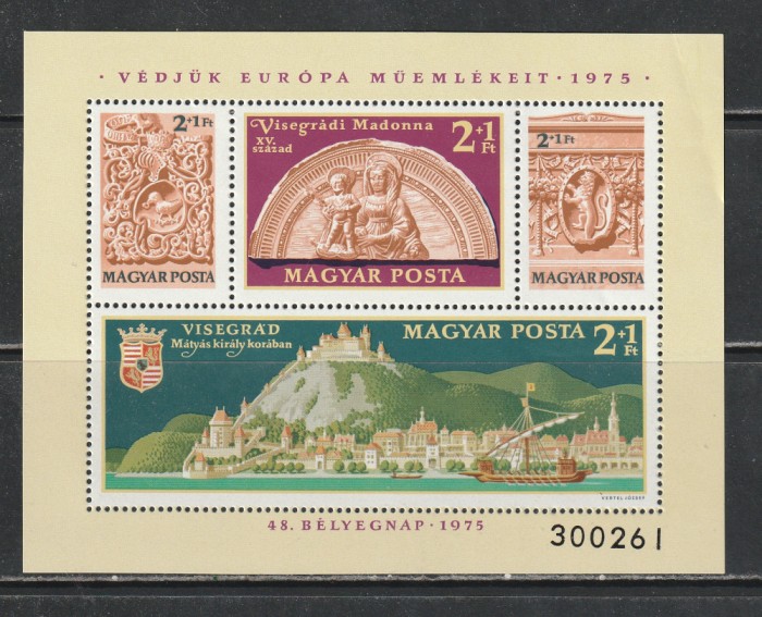 Ungaria 1975 - Anul International al Protectiei Monumentelor S/S 1v MNH