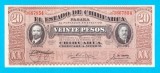 Bancnotă Mexic (Chihuahua) (pick S537) 20 Pesos 1915 aUNC+ serie: 3667854