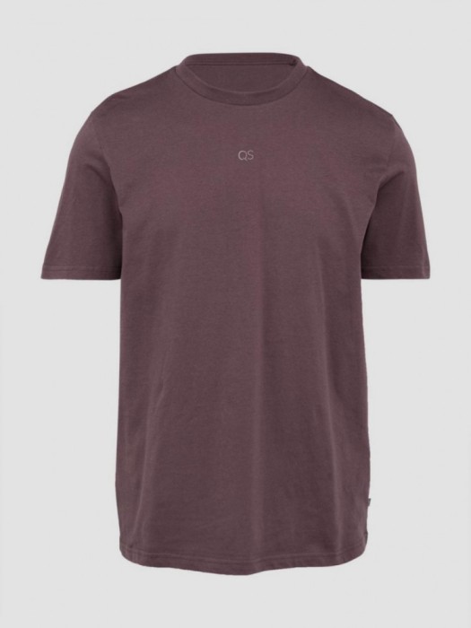 Tricou bărbați cu decolteu la baza g&acirc;tului, cu logo, Liliac, S