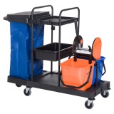 Carucior pentru Curatenie HOMCOM Capacitate 18L si Roti | Aosom Romania