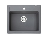Chiuveta X Granit Quadro 60 grafit600 x 500 mm, sifon 90 mm, granit