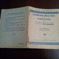 EXERCITII PRACTICE DE ARMONIE - I. M. Georgescu - Scrisul Romaneasc, 1930, 48 p.