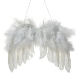 Cumpara ieftin Ornament brad Aripi Inger pene albe 20x1x16 cm