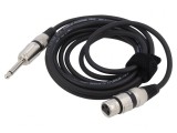 Cablu Audio Jack 6,3mm la XLR Feminin 3m Negru