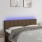 vidaXL Tăblie de pat cu LED, maro &icirc;nchis, 144x5x78/88 cm, textil 3121613