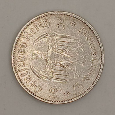 Moneda 5 marci Germania 1934 Arg. foto