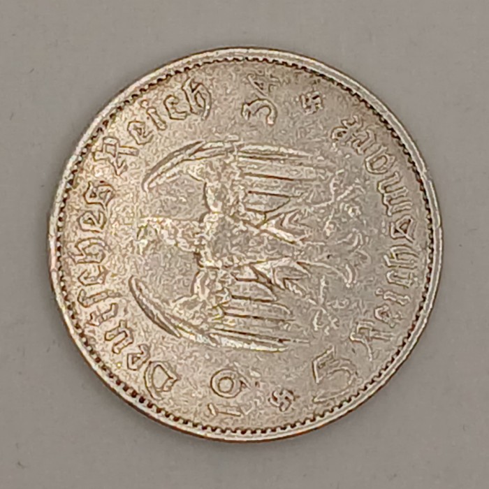 Moneda 5 marci Germania 1934 Arg.