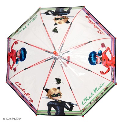 Umbrela baston automata transparenta Ladybug foto