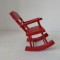 * Scaun balansoar minitura jucarie pentru papusi / decor, lemn vopsit in rosu, 10cm inaltime x 6x7cm