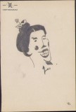 155S Caricatura femeie, anii 1930, Geo Dumitrescu, semnată