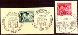 Seria Completă Germania 1938 - Alipirea Sudetenland, Ștampile Speciale M&uuml;nchen și Sudetenfahrt pe Fragmente, 2v (Mi. 684-685) -A222