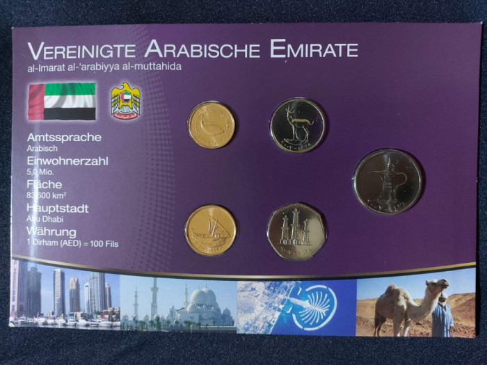 Seria completata monede - Emiratele Arabe Unite , 5 monede