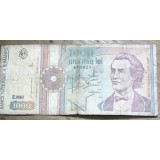 BNKRO05 Bancnota veche 1000 lei 1993 Mihai Eminescu hirtie Romania una mie lei prima emisiune circulata bani colectie