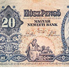 M1 - Bancnota foarte veche - Ungaria - 20 pengo - 1941