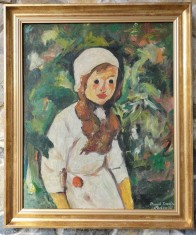 Fetiţa pădurarului de Tonitza - copie - pictură semnată Peltea foto